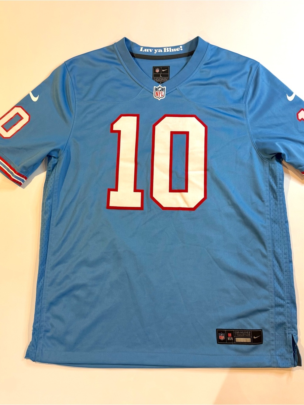 DeAndre Hopkin Throwback NFL Jersey Luv ya Blue Tennessee Titans/Oilers Sz Large